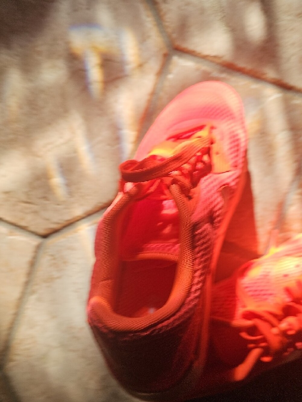 Nike Men’s Neon Orange Lace-Up Sneakers - Picture 3 of 7